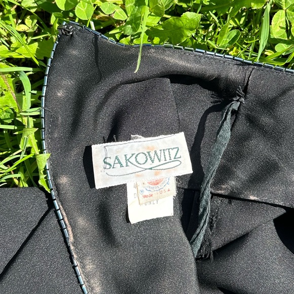 Vintage 80s 90s Deco Glam Black Romper - Picture 10 of 16